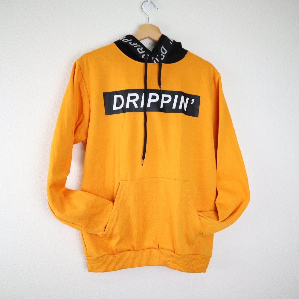 Men's hoodie sz medium The young and wild Orange Drippin nwot